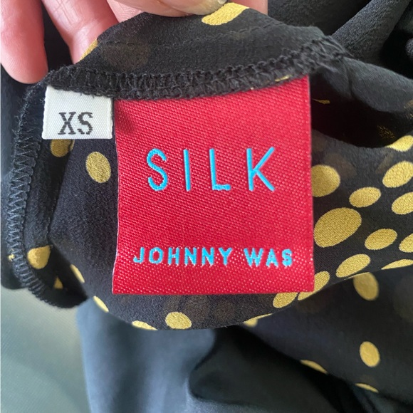 JOHNNY WAS  🌺Silk Dress, XS 🌺 Black silk slip underneath 🌺A VERY RARE DRESS! - Picture 4 of 13